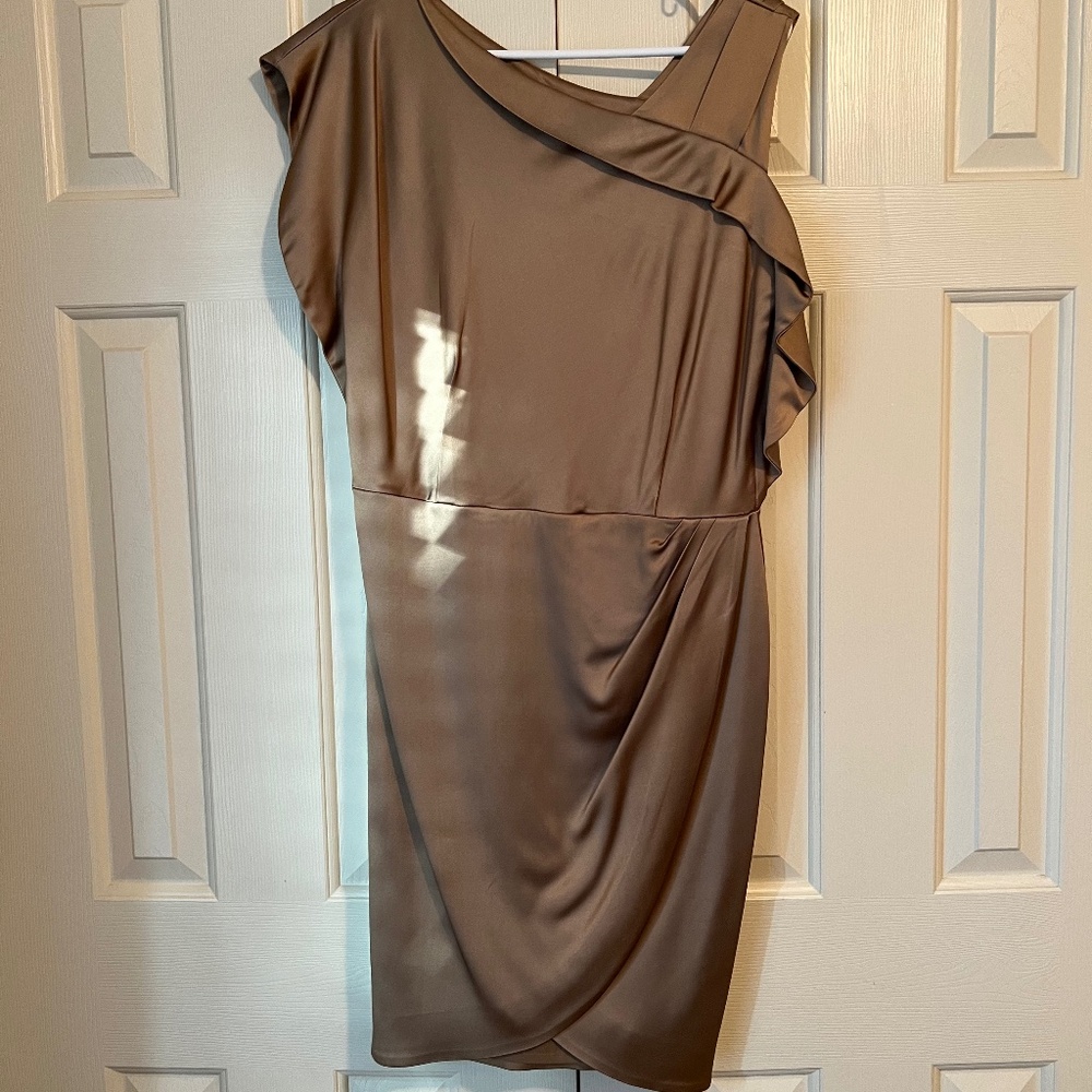 Reiss Gold Cap Sleeve Asymmetric Sleeve